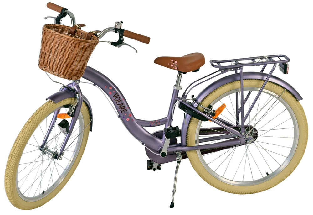 Volare Blossom Bicycle para niños - Niñas - 24 pulgadas - Púrpura - Dos frenos de mano