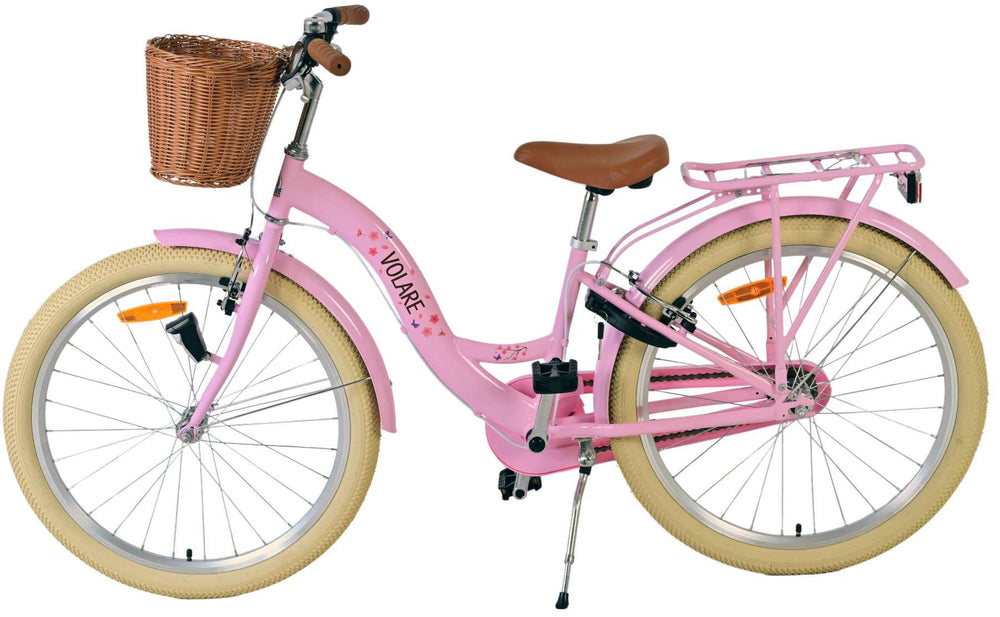 Bicicleta infantil Volare flower - meninas - 24 polegadas - rosa - freios de duas mãos