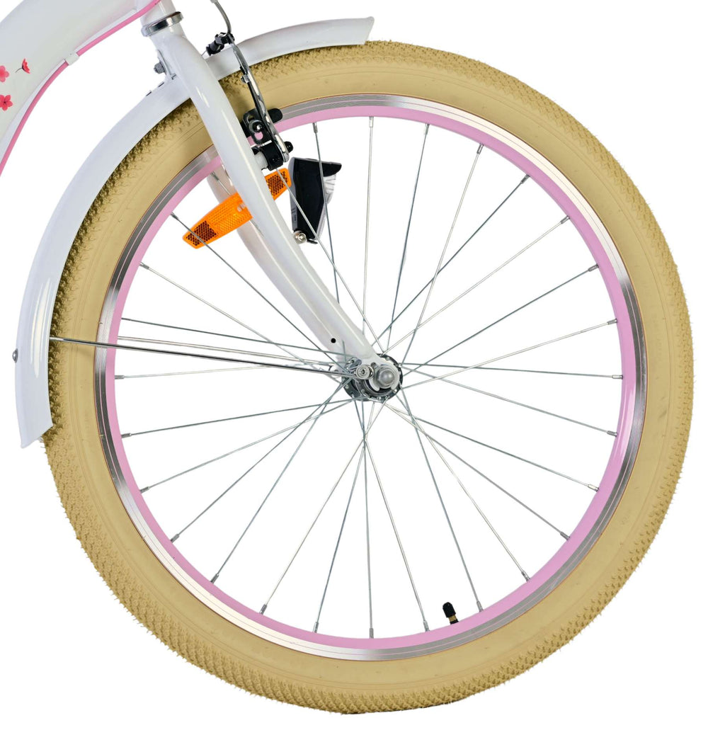 Volare Blossom Bicycle para niños - Niñas - 24 pulgadas - Blanco - Dos frenos de mano