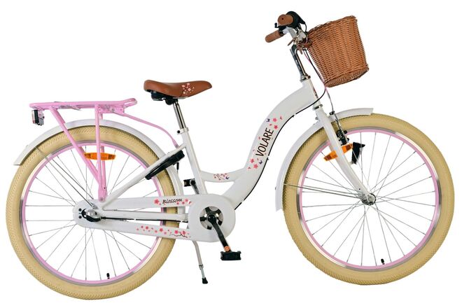 Volare Blossom dla dzieci rower dziecięcy - dziewczęta - 24 cale - białe - 3 biegi