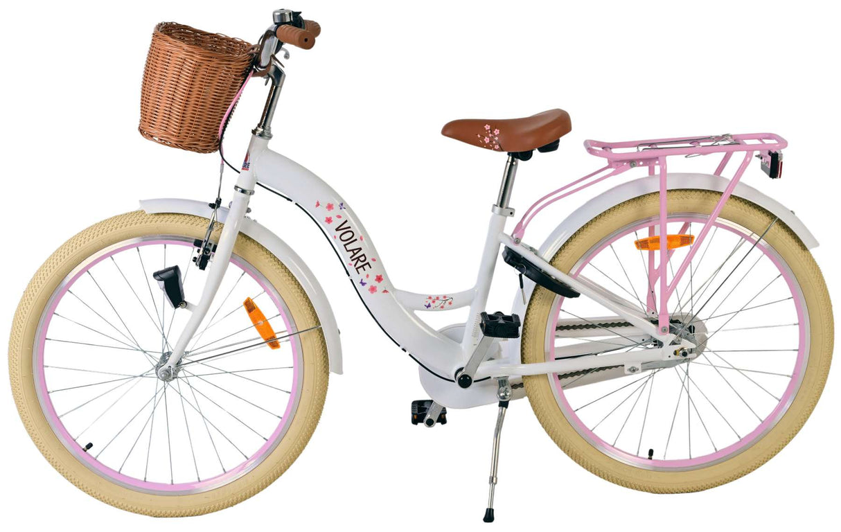 Volare Blossom dla dzieci rower dziecięcy - dziewczęta - 24 cale - białe - 3 biegi
