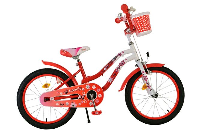 Volare lovely children's bicycle - girls - 18 inch - red and white