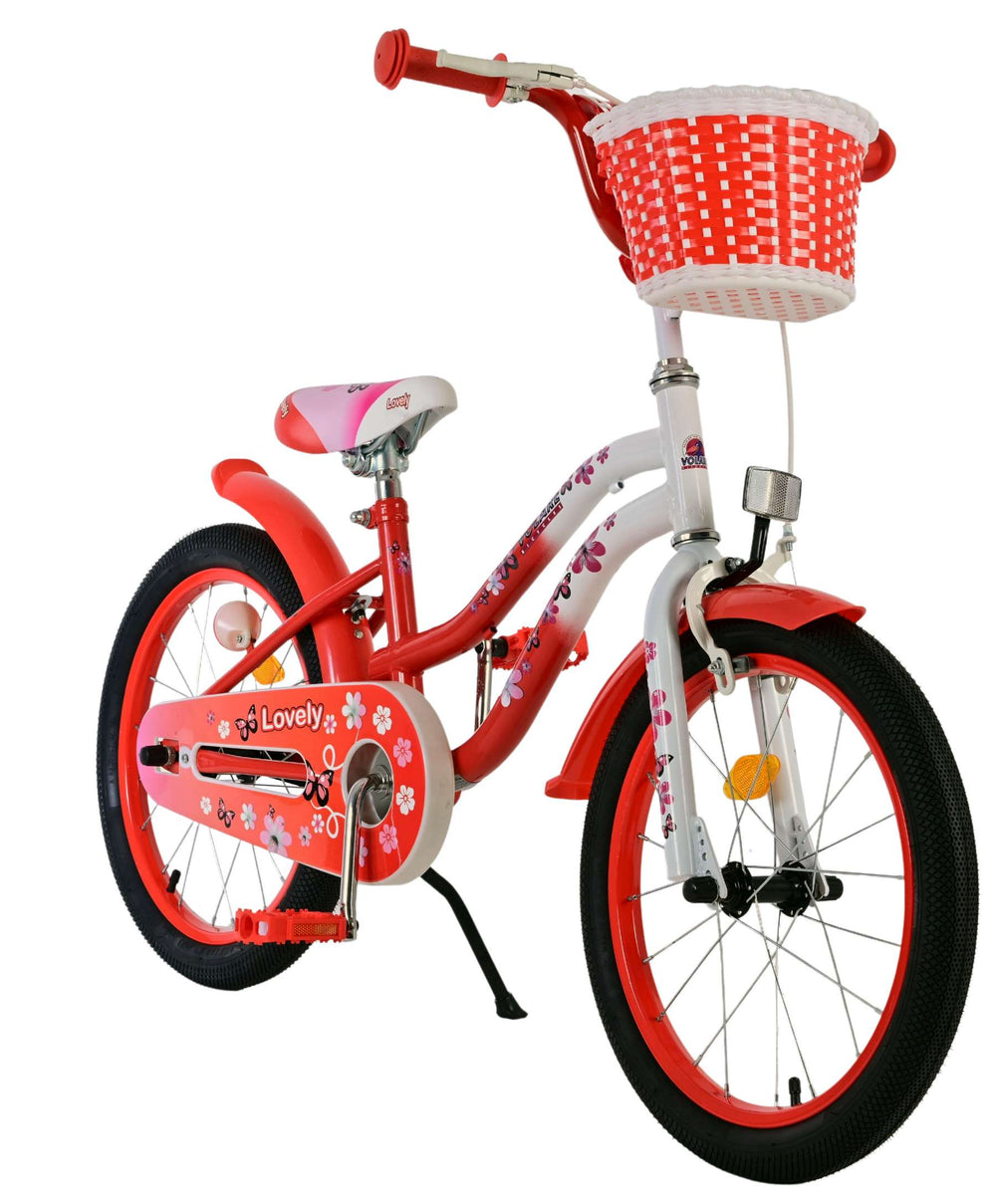 Volare lovely children's bicycle - girls - 18 inch - red and white