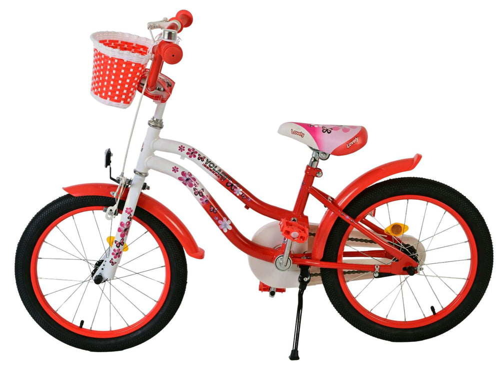 Volare lovely children's bicycle - girls - 18 inch - red and white