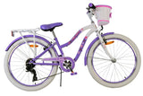Volare Lovely Children's Bicycle - Girls - 24 Inch - Purple - 7 gears