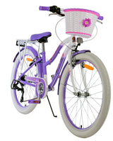 Volare Lovely Children's Bicycle - Girls - 24 Inch - Purple - 7 gears