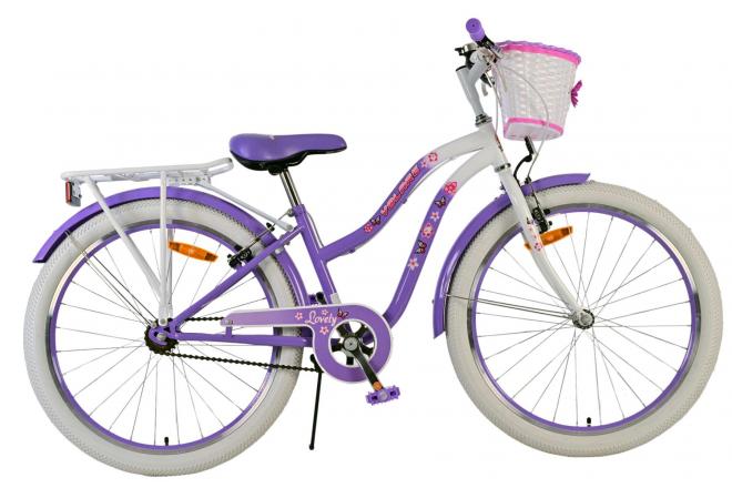 Voleare Lovely Children's Rower - Girls - 24 cale - fioletowy - dwa hamulce ręczne