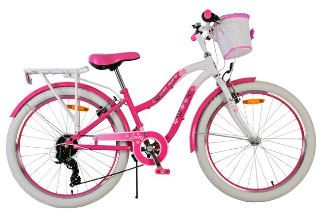 Volare Lovely Children's Bicycle - Girls - 24 Inch - Pink - 7 gears