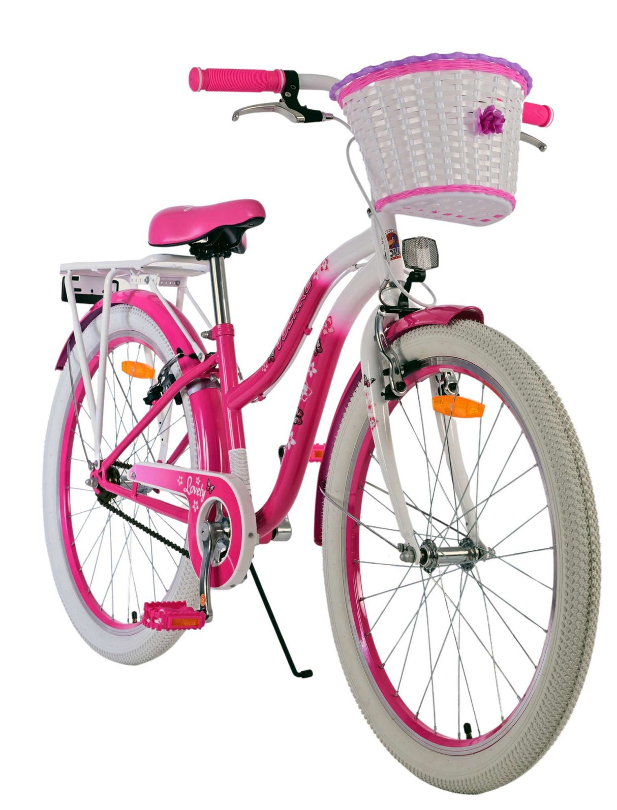 Volare Lovely Children's Bicycle - Girls - 24 Inch - Pink - Two Hand brakes