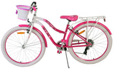 Volare Lovely Children's Bicycle - Girls - 26 Inch - Pink - 7 Speed