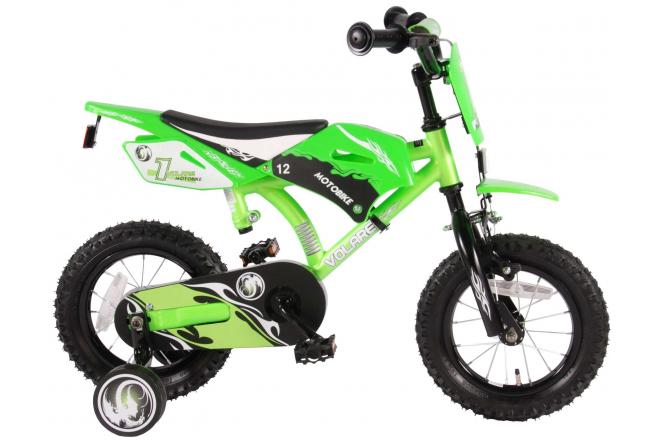 Volare Motorbike Children's Bike - Boys - 12 inch - Green - 95% assembled