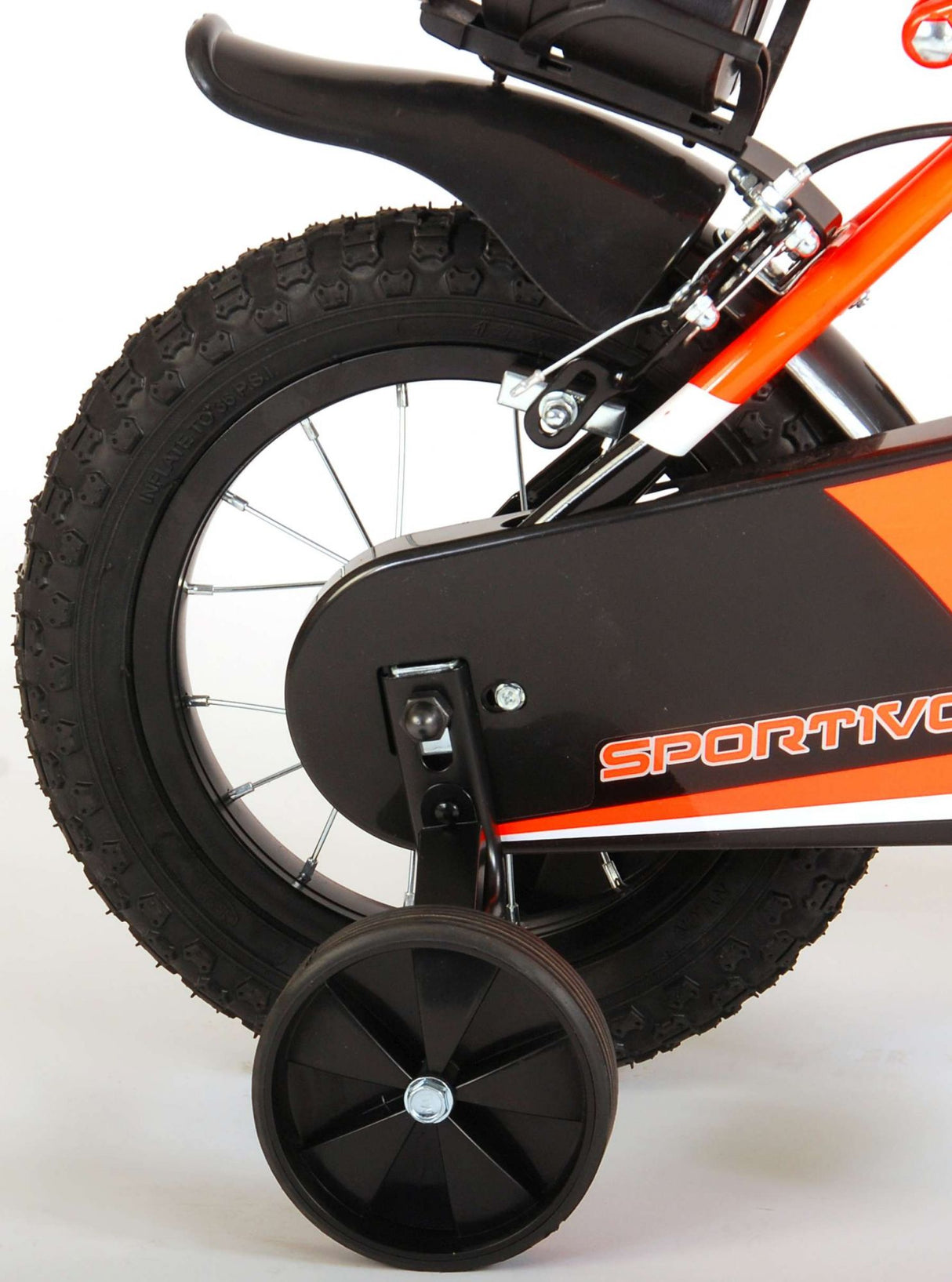 Volare Sportivo Children's Bicycle - Boys - 12 inch - Neon Oranje Black - Two Hand brakes - 95% assembled