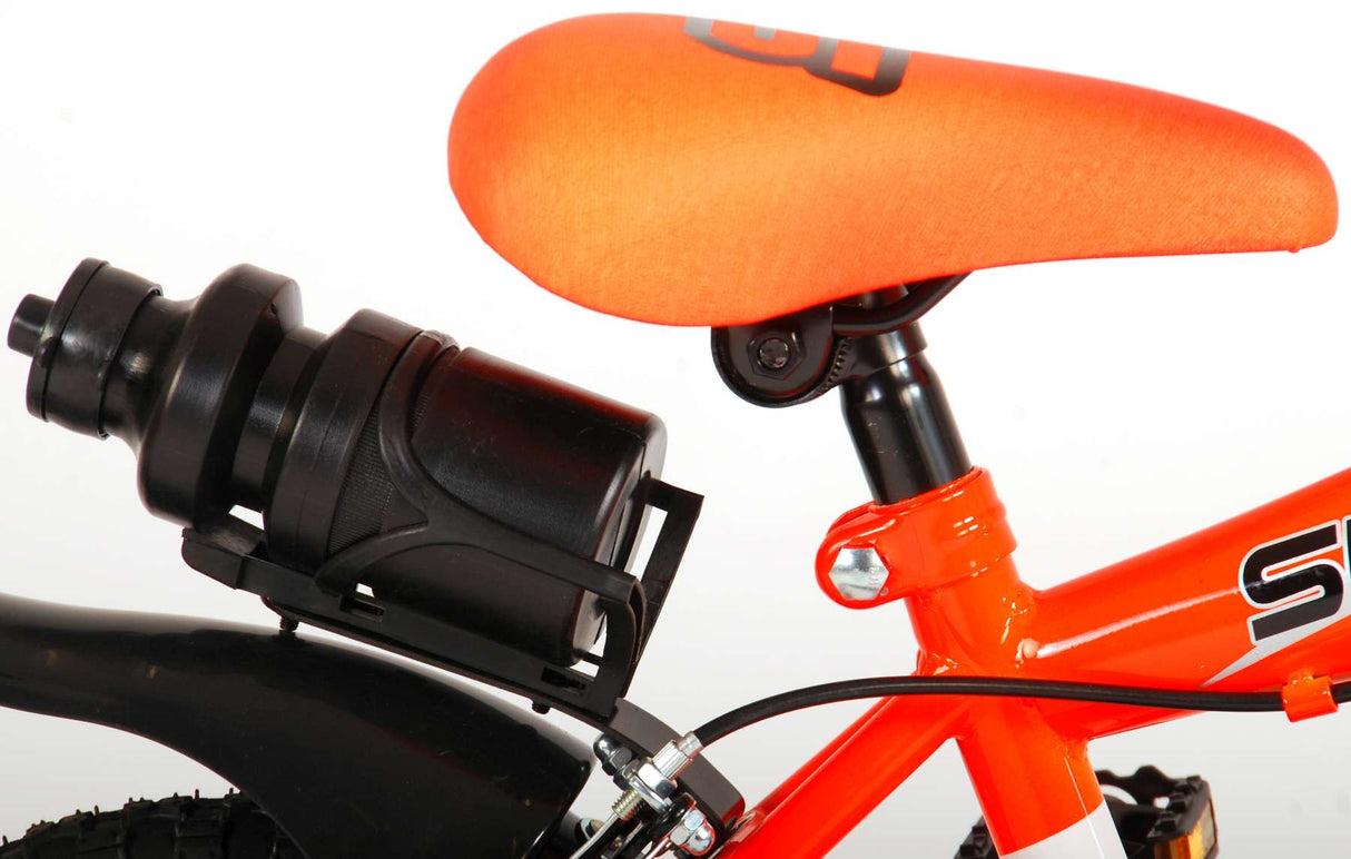 Volare Sportivo Children's Bicycle - Boys - 12 inch - Neon Oranje Black - Two Hand brakes - 95% assembled