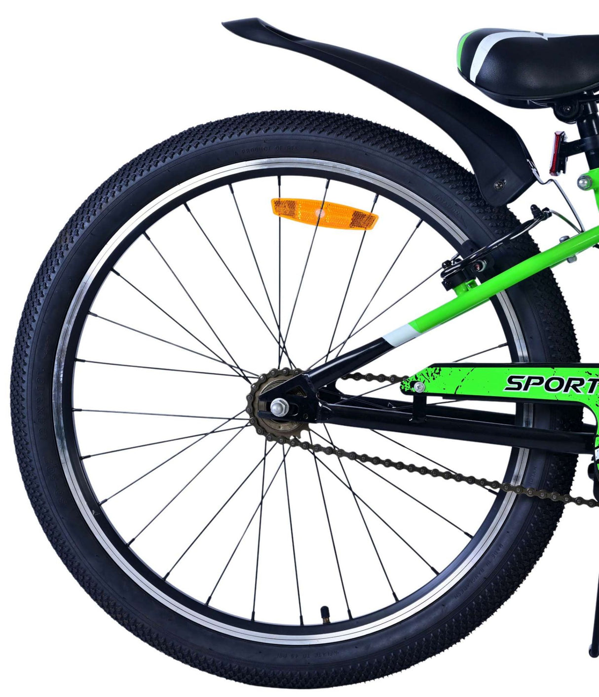 Volare Sportivo Children's Bicycle - Boys - 24 Inch - Black Green - Two Hand brakes
