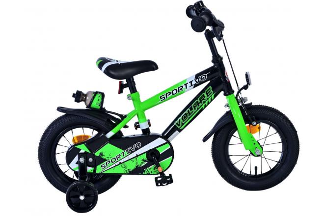 Bicycle per bambini Sports Stirare - Boys - 12 pollici - Verde Nero