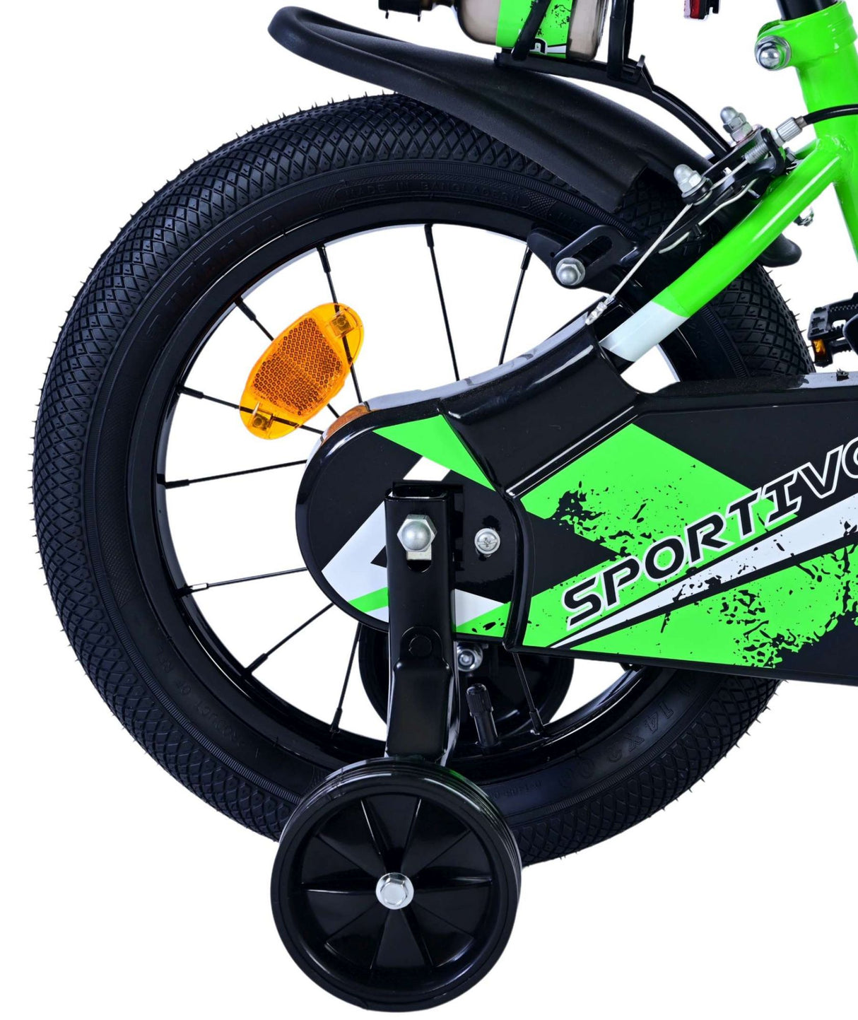 Bicycle per bambini Vlatare SportVo - Boys - 14 pollici - Black verde - Freni a due mani