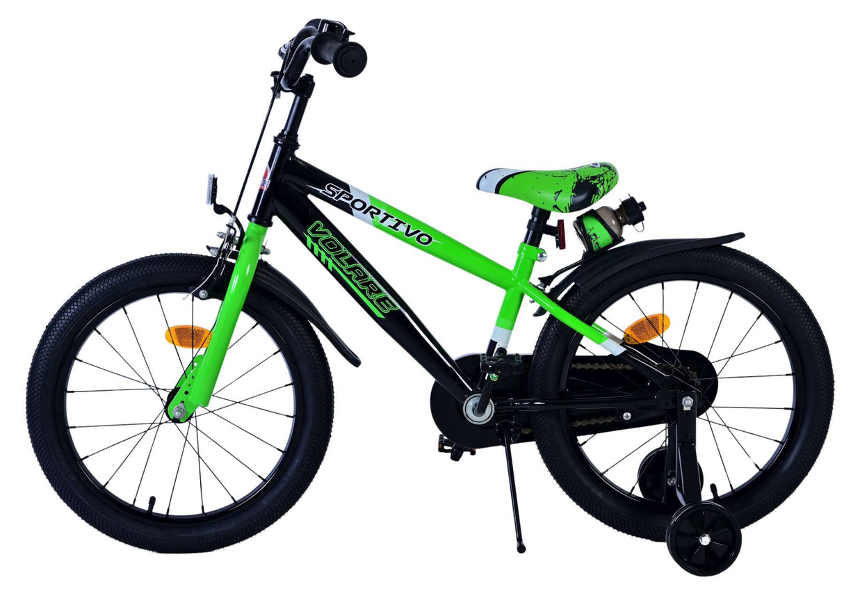 Volare Sportivo Children's Bicycle - Boys - 18 Inch - Green Black