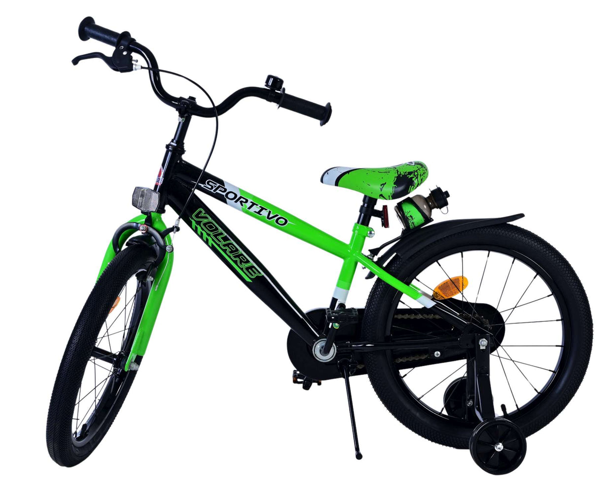 Volare Sportivo Children's Bicycle - Boys - 18 Inch - Green Black