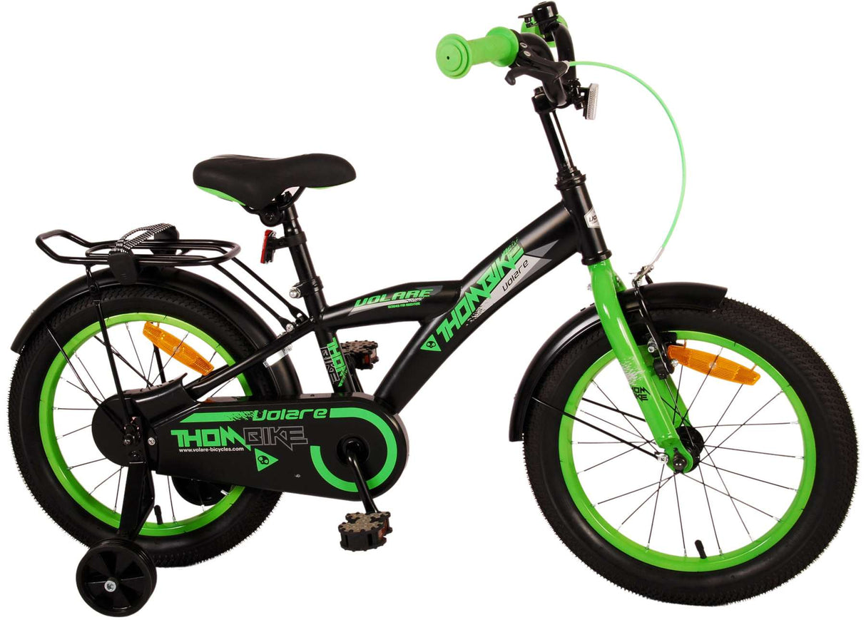 Volare Thombike Children's Bike - Boys - 16 inch - Black Green
