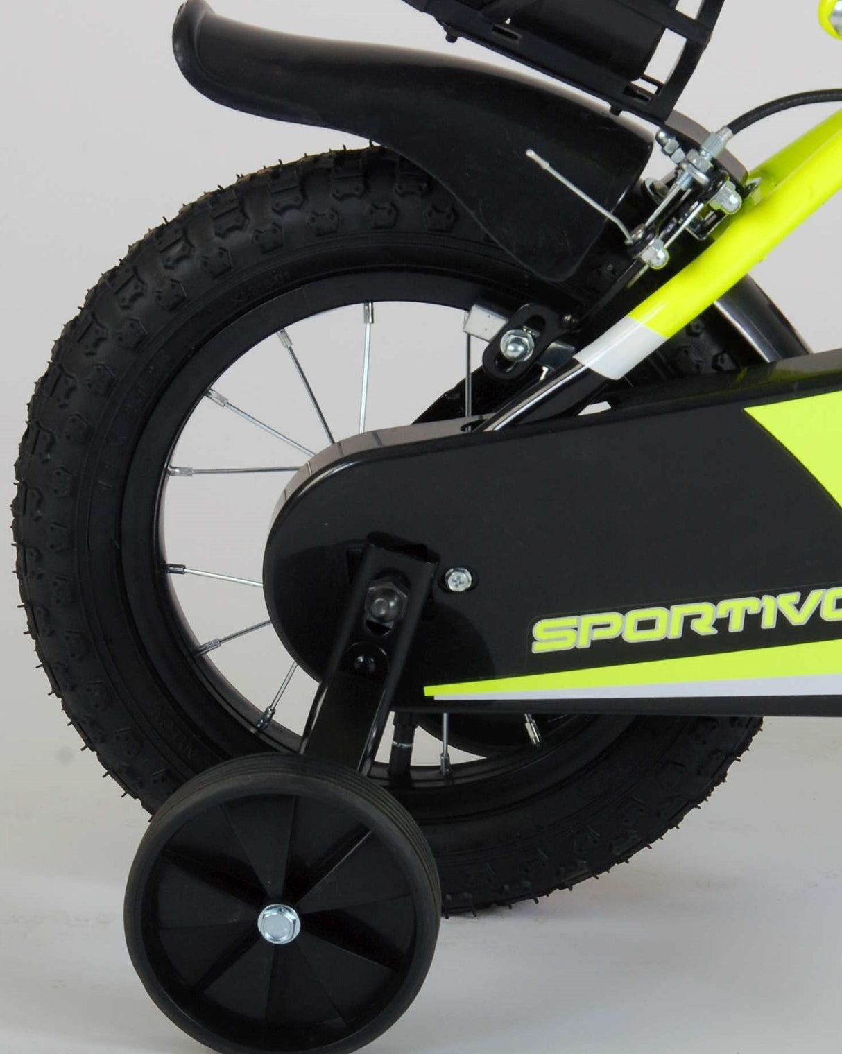 Volare Sportivo Children's bike Boys 12 inch neon yellow black Two hand brakes 95% assembled