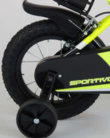 Volare Sportivo Children's bike Boys 12 inch neon yellow black Two hand brakes 95% assembled