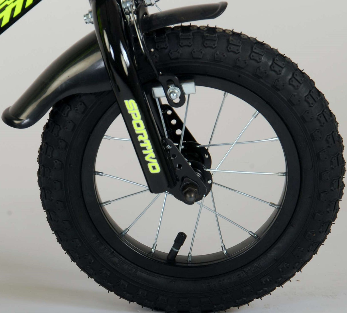 Volare Sportivo Children's bike Boys 12 inch neon yellow black Two hand brakes 95% assembled