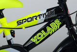 Volare Sportivo Children's bike Boys 12 inch neon yellow black Two hand brakes 95% assembled