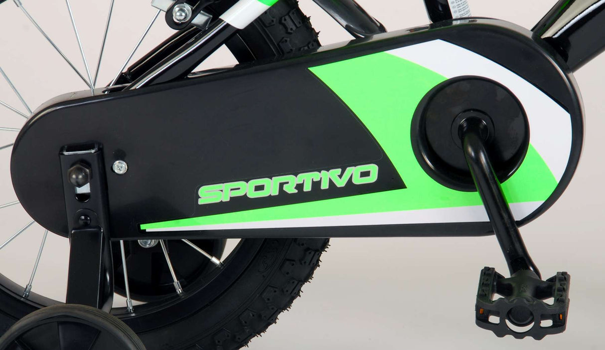 Volare Sportivo Children's Bike Boys 14 inch Neon Green Black Two hand brakes 95% assembled