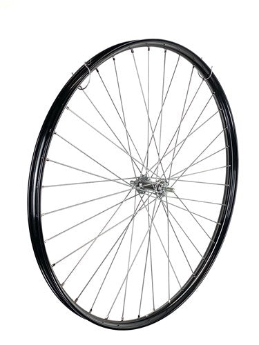 ruota anteriore 28 x 1 1 1 pollice in alluminio nero con tubazioni