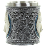 Decorative white wolf drinking cup
