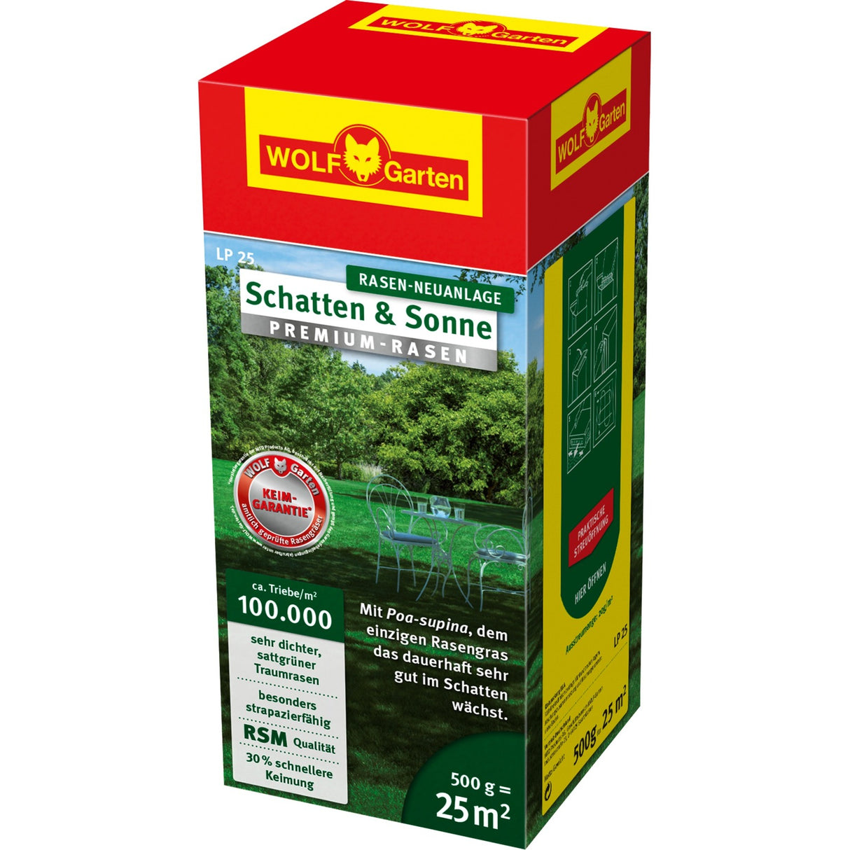 Wolf-Garten LP 25 Premium Lawn Shadow and Sun Grass Seeds