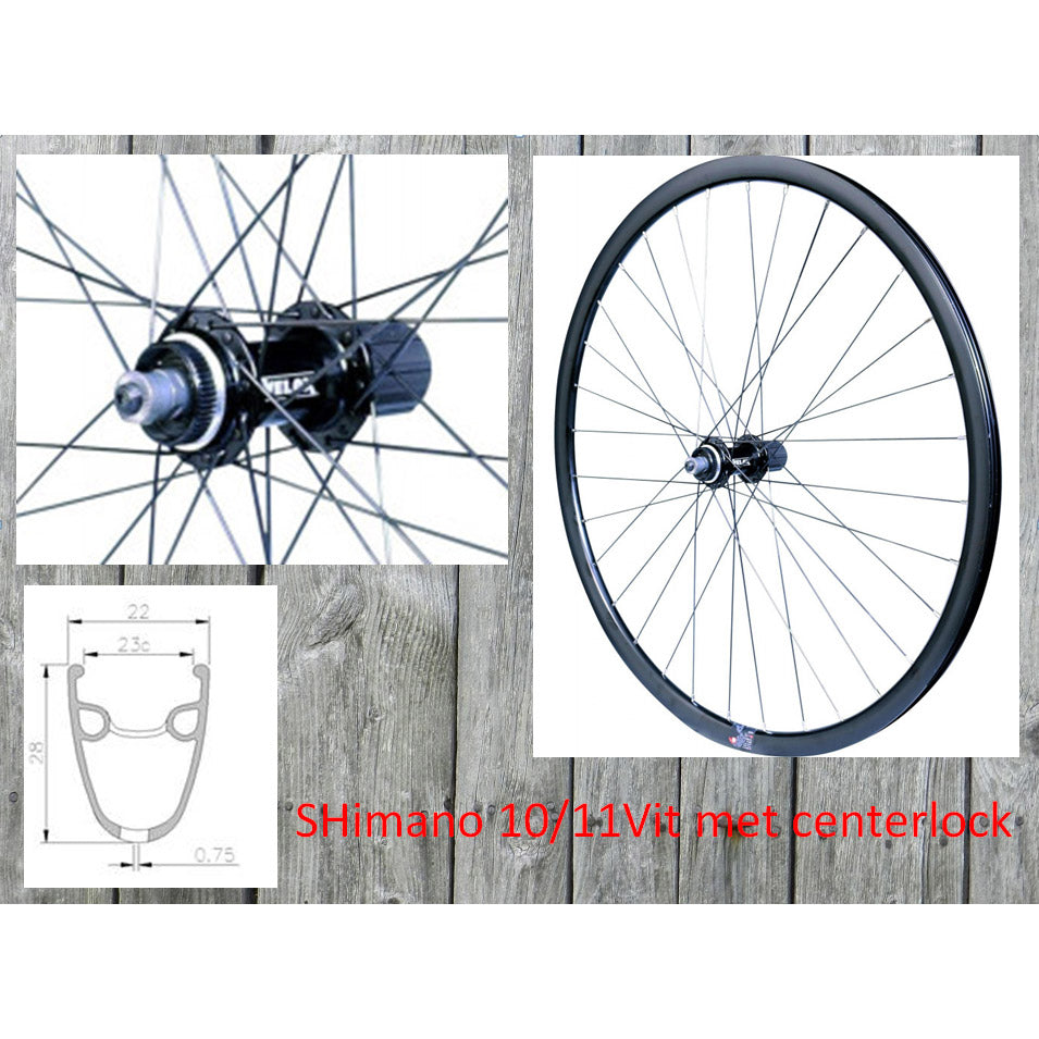 Rueda trasera velox 28 11 V QR Disc de grava híbrida CL 135 mm