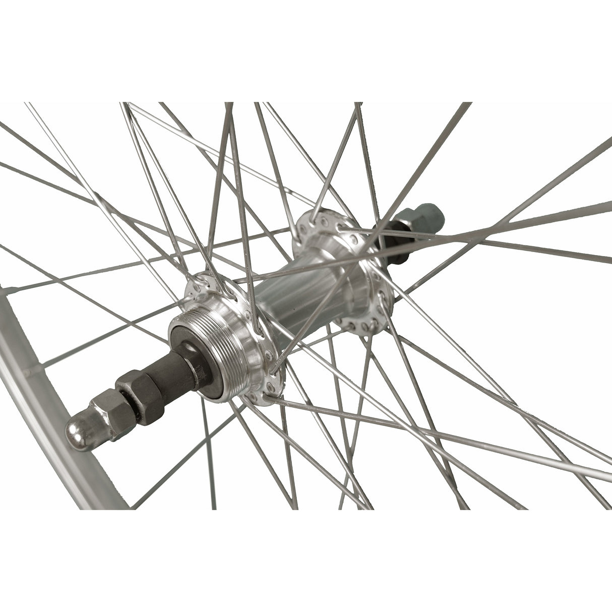 Roue arrière Roland p24h 28 36g 7s axe plein aluminium argent