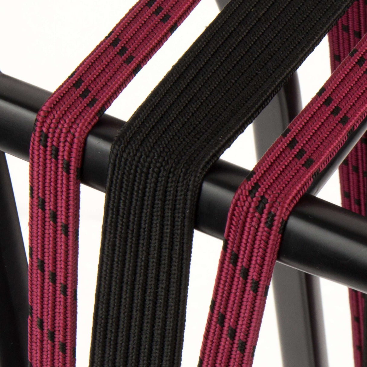 Qibbbel breet Tribinder Ae mat Haken 24 + 2x12mm Schwaarz Bordeaux