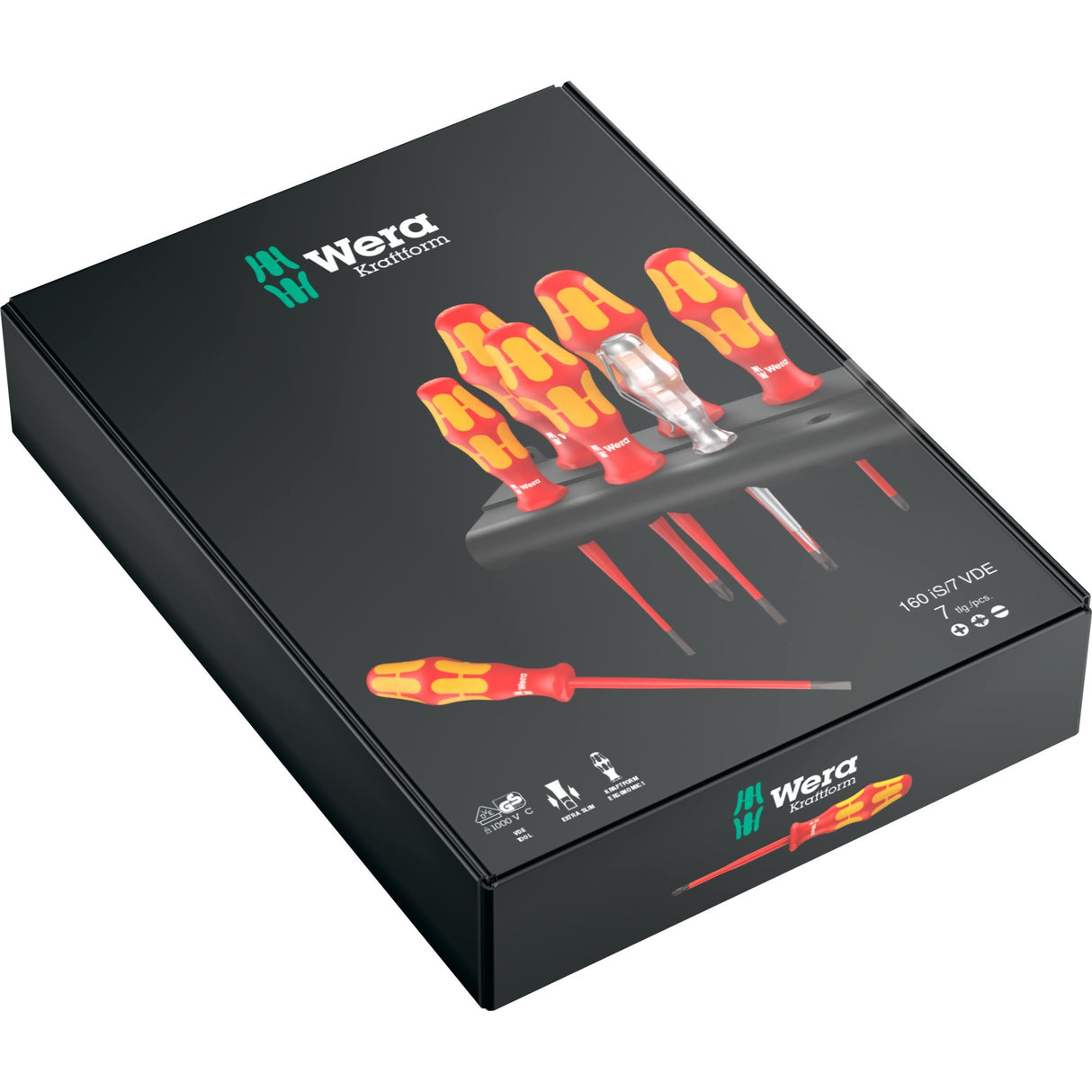 Wera 160 er 7 skrutrekker Set Kraftform Plus -serien