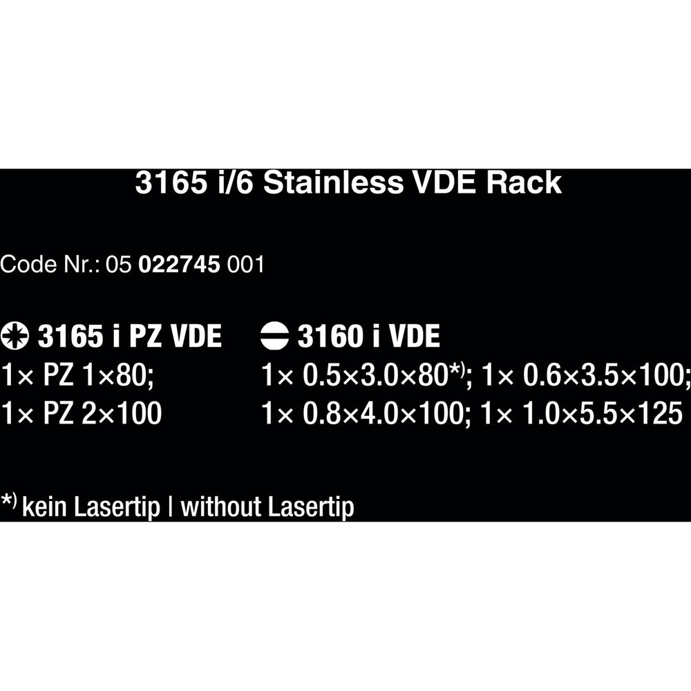 Wera 3165 i 6 Screwdriver set, stainless steel + re