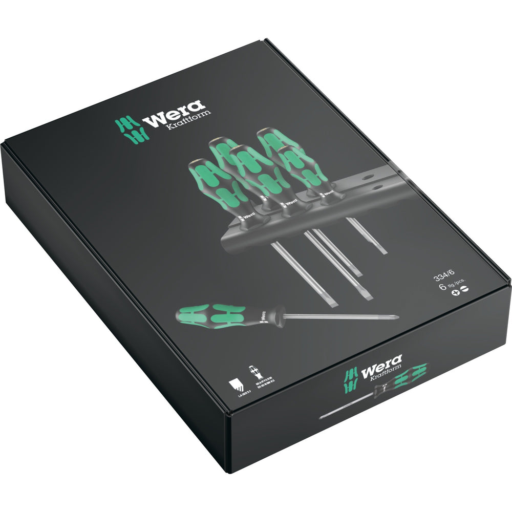 WERA 334 6 Destornillador Set Kraftform Plus