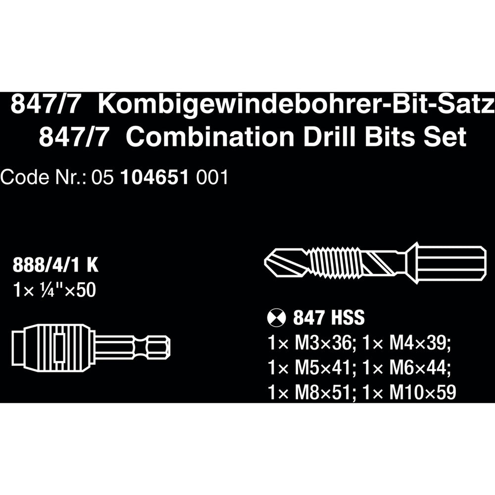 Wera 847 7 Combi drill bit set, 7 pieces