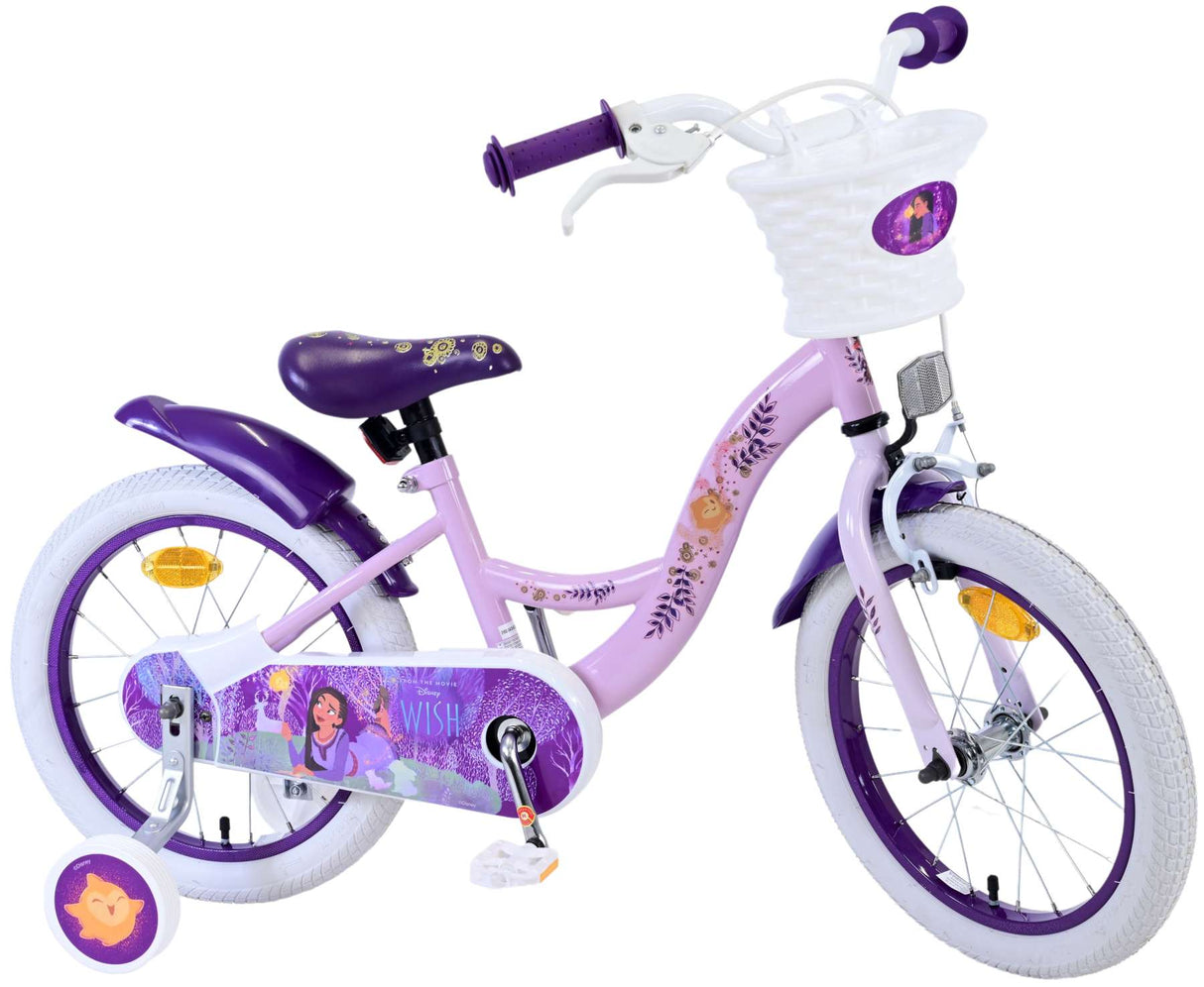 Wonsch Disney Kanner Velo - Meedercher - 16 Zoll - Purple