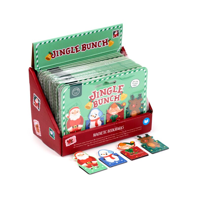 Jingle christmas magnetic bookmark set