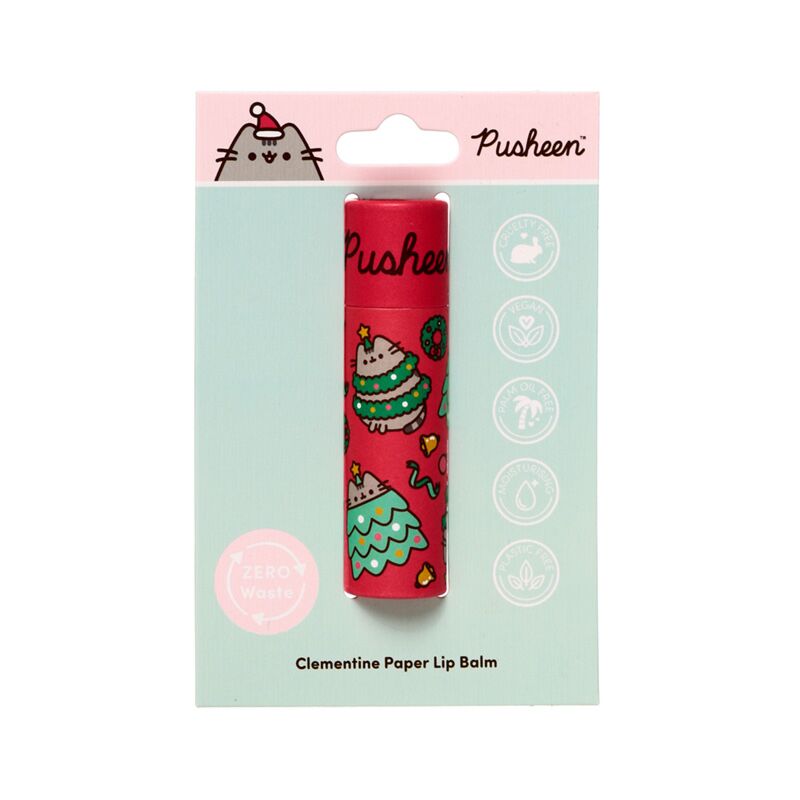Christmas Pushen The cat paper lip balm stick