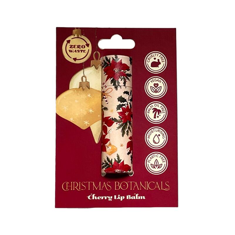 Botanical Christmas paper lip balm stick