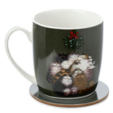 Kim Haskins 12 katte til juleporcelæn krus coaster