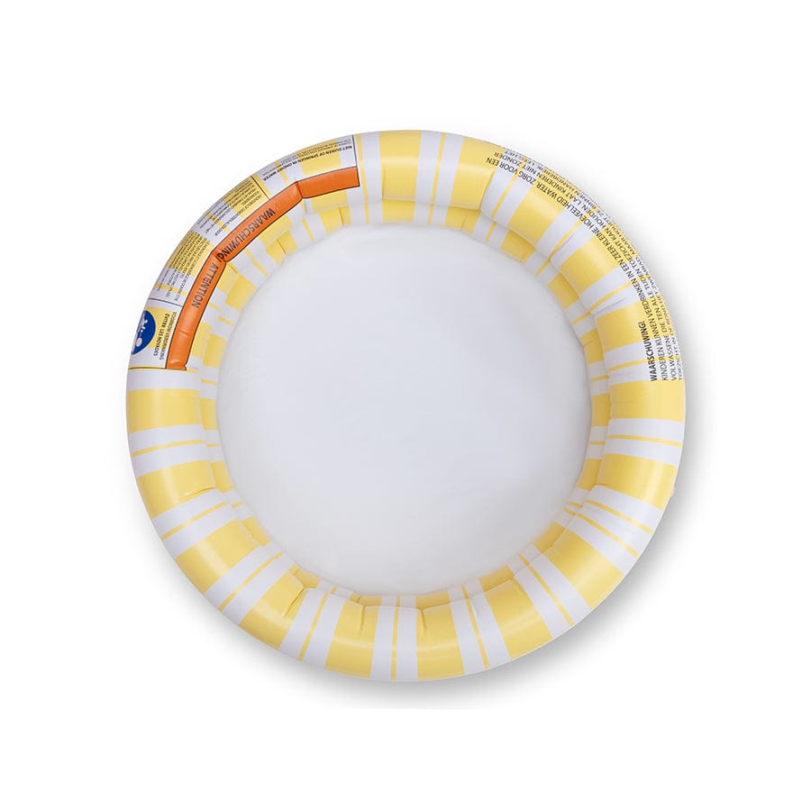 Félicitation rayée | Piscine de bébé blanc jaune Ø 60 cm