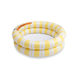 Félicitation rayée | Piscine de bébé blanc jaune Ø 60 cm