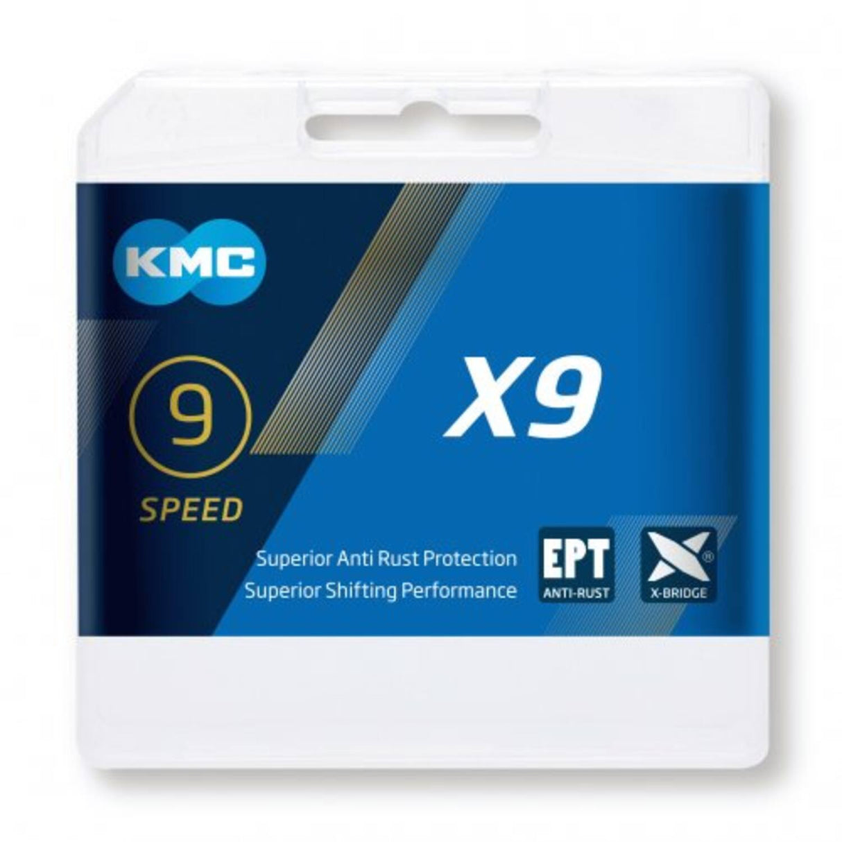 KMC X9 EPT bicycle chain 114 Schakels, 288G, Silver