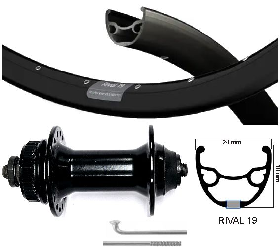 KGS sprednje kolo 28 palcev (622) tekmec 19 Spaken nerjaveče jekla Centerlock