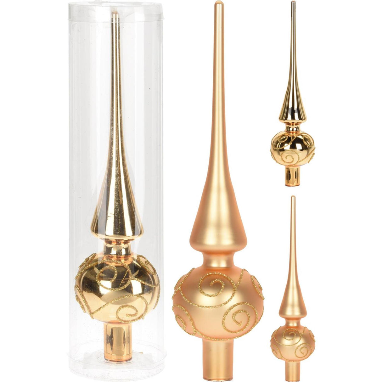 Piek goud glas 25cm 2 assorti