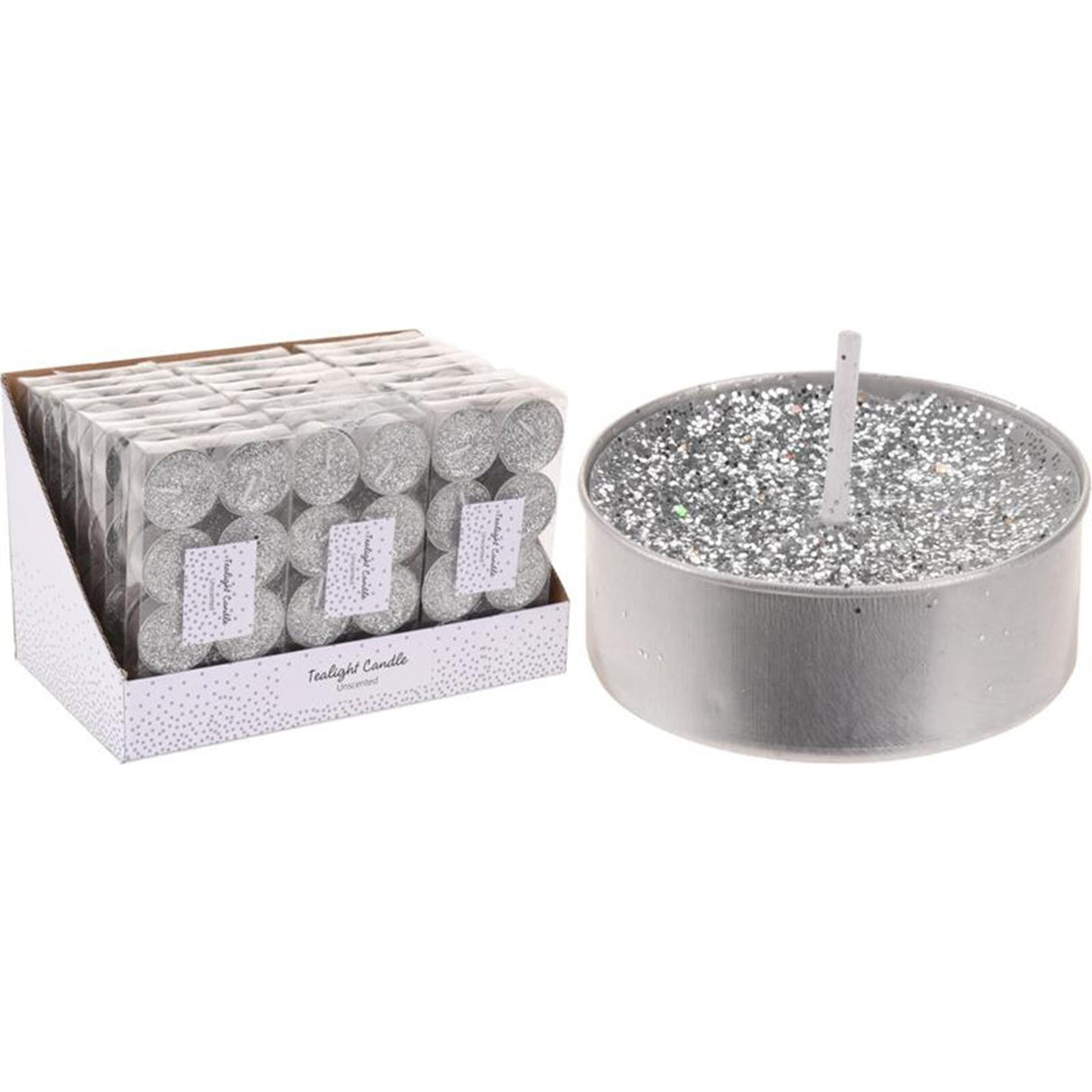 Christmas tealight 8 pieces silver