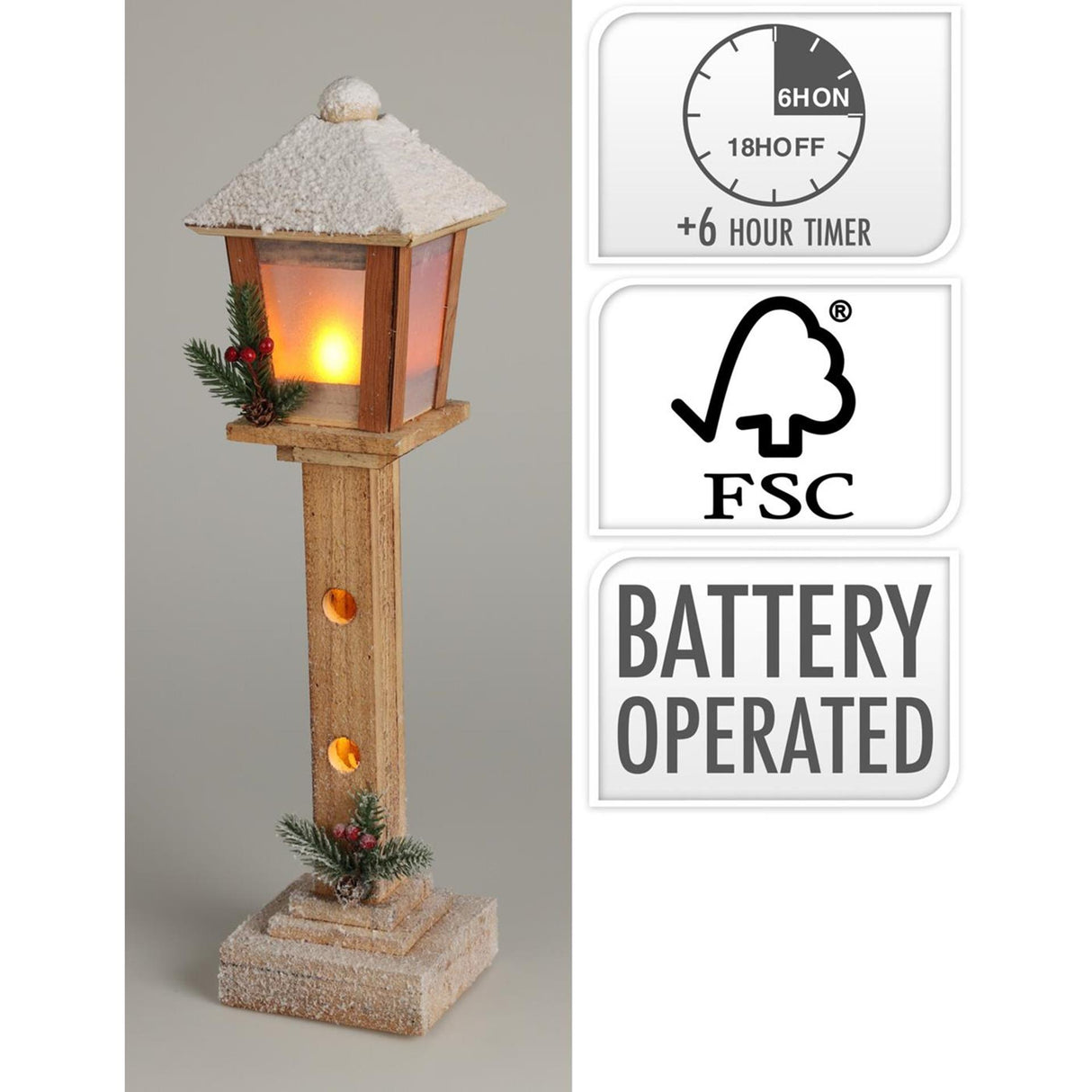 Home styling kerst lantaarn led 52cm